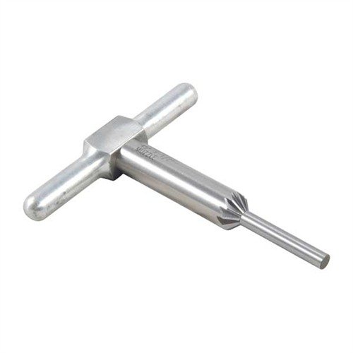 Il cutter di chamfering a 45° smussa i bordi delle bocchette per una fuoriuscita pulita del proiettile e facilita il ricaricamento nei revolver.