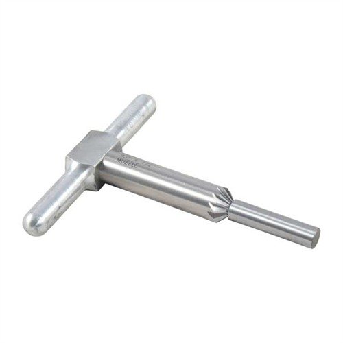 Il cutter di smussatura a 45° elimina i bordi affilati delle bocche e facilita il ricaricamento delle camere dei revolver, garantendo uscite pulite.