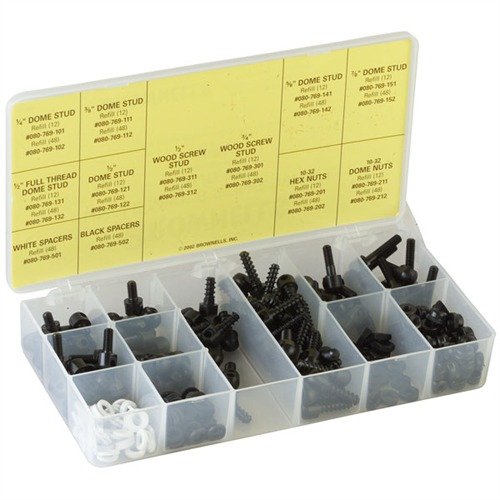 Il kit SLING SWIVEL STUD di UNCLE MIKES offre tutti i componenti necessari per gli sling stud, risparmiando tempo e denaro con una comoda scatola da banco.