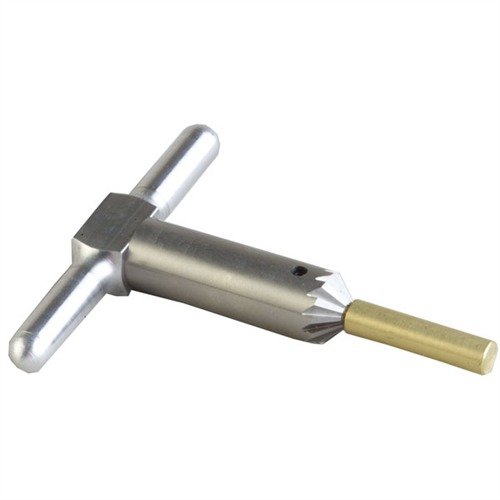Set di chamfer per bocca 22 Cal con cutter a dodici flute e piloti in ottone, per rifinire imperfezioni senza danneggiare la rigatura e garantire precisione.