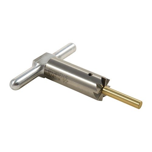 Il 90° Muzzle Facing Cutter in acciaio temprato permette di squadrate e riparare i muzzi di fucili e pistole, con pilot intercambiabili per diversi calibri.
