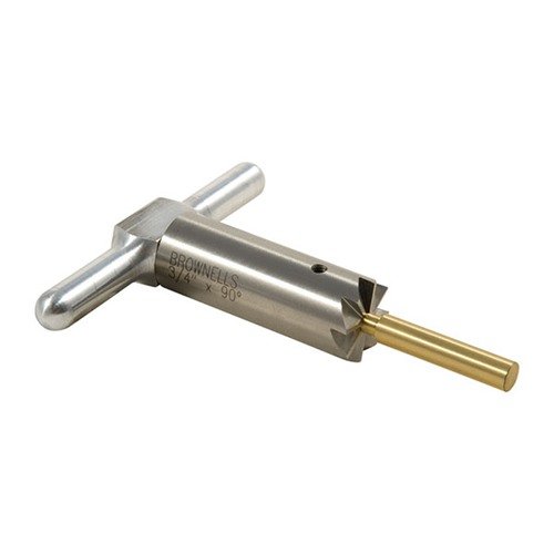 Il 90° Muzzle Facing Cutter in acciaio temprato consente di squadrate e riparare i muzzi, inclusi manico e pilota in ottone, tutto in una pratica scatola.