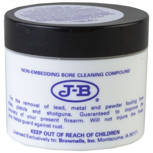 Il J-B® Bore Cleaning Compound rimuove in modo efficace residui di polvere e fouling di rame senza danneggiare le righe, lasciando le canne brillanti e pulite.