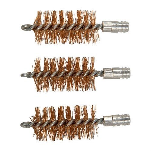 La spazzola DOUBLE-TUFF™ in bronzo fosforoso, extra spessa, rimuove facilmente i depositi di carbonio senza graffiare le canne di armi corte e lunghe.