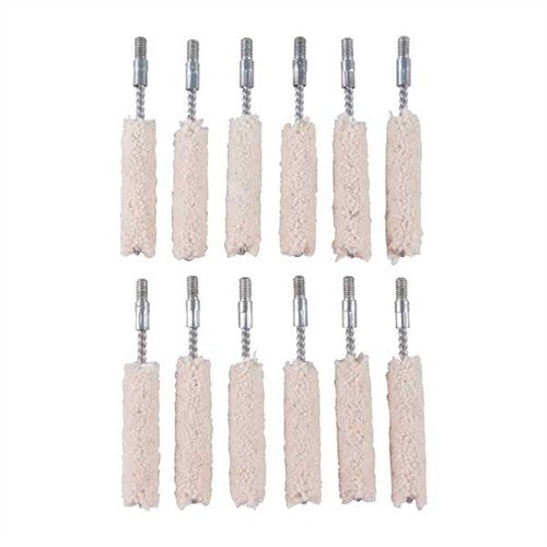 I COTTON BORE MOPS assorbono efficacemente solventi e oli, mentre l'azione abrasiva del cotone rimuove i residui di polvere, ideali per Moly Bore Paste e J-B® Compound.