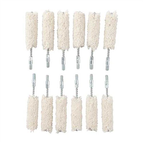Le Cotton Bore Mops assorbono efficacemente solventi e oli, mentre l'azione abrasiva del cotone rimuove i residui di polvere, ideali per Moly Bore Paste e J-B® Compound.