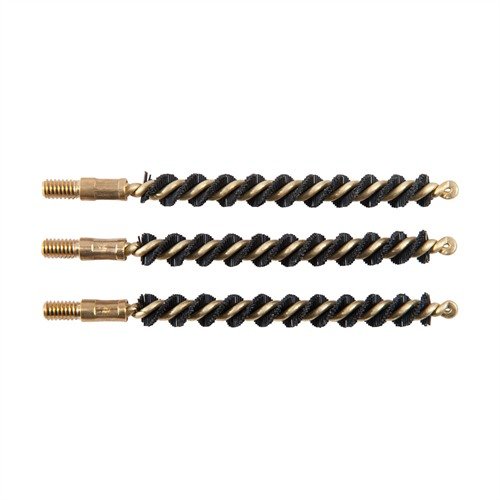 La spazzola per canne in nylon Heavy Weight di Brownells è super-aggressiva, sicura per il rigatura e resistente ai solventi, ideale per rimuovere depositi ostinati.