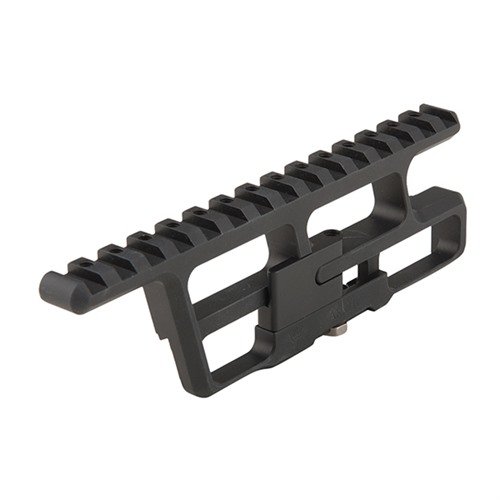 Sistema di montaggio ottico AK47/AKM in alluminio 6061 T6, personalizzabile, permette il montaggio di ottiche Aimpoint e Trijicon senza rimuovere l'ottica.