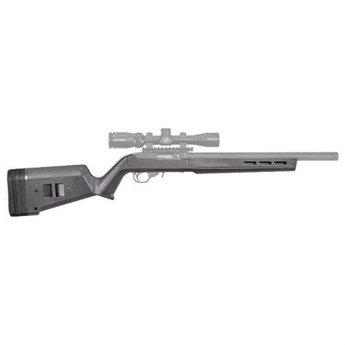 Stock regolabile RUGER 10/22 Hunter X-22 in polimero rinforzato, ergonomia migliorata, LOP regolabile e compatibilità M-LOK per accessori aggiuntivi.