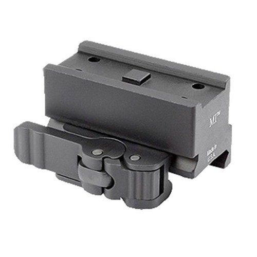 Supporto QD per mirini Aimpoint T1 e T2, con leva QD ultra fluida, regolazione senza attrezzi, alluminio anodizzato 6061 per massima affidabilità.