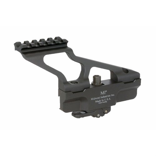 Il Midwest Industries AKG2 Side Mount offre una base tattica in alluminio resistente, design monopezzo e finitura anodizzata nera per montare ottiche in modo sicuro sul tuo AK-47.