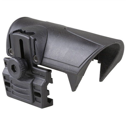 Il Cheek Piece Regolabile in Polimero Nero di COMMAND ARMS ACC offre comfort personalizzato e stabilità per una mira precisa, ideale per ogni appassionato di tiro.