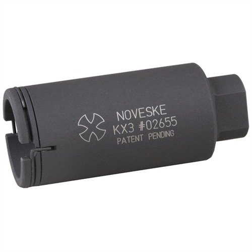 Il KX3 Flash Suppressor di Noveske riduce il flash di bocca, protegge il personale vicino dal blast laterale e migliora la gestione del rinculo su fucili AR-15.