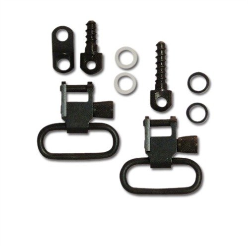 Set di swivel GTSW27 in acciaio con finitura nera, include 2 swivel bloccabili, base adattatore personalizzata e viti per un montaggio sicuro su carabine Ruger.