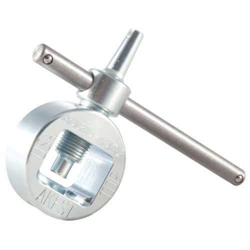 Strumento in acciaio indurito per regolazioni rapide e precise di elevazione e windage su AK-47, AKM e varianti, senza strumenti aggiuntivi.