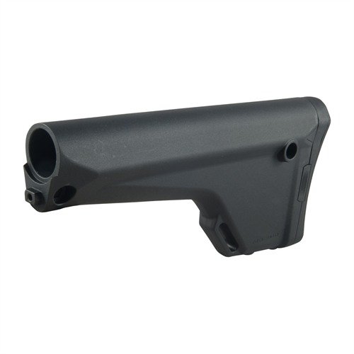 Il MOE Rifle Stock di MAGPUL offre ergonomia avanzata, comfort eccezionale e spazio per stoccaggio interno, compatibile con tubi A1/A2.