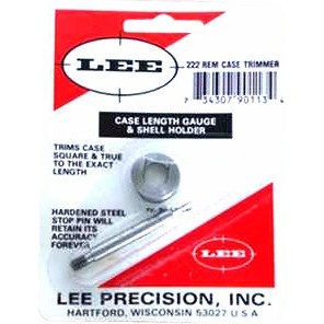 Il Case Length Gauge LEE per .222 REM è un modo preciso e semplice per rifilare alla lunghezza desiderata e quadrato il bocchettone del bossolo.