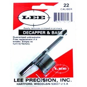 Il DECAPPER AND BASE LEE è ideale per rimuovere facilmente i primer crimpati da casi militari, disponibile per casi .22 e .30 cal.
