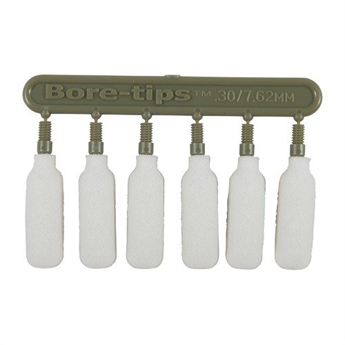 I Bore Tips di SWAB-ITS sono riutilizzabili fino a cinque volte, si adattano a filettature 8-32 e garantiscono una pulizia approfondita con schiuma assorbente.