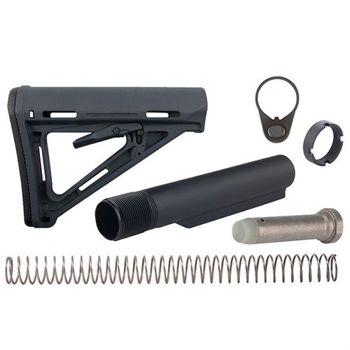 L'AR-15 MOE Stock Assy offre un design robusto e leggero, supporto ergonomico, regolazione rapida della lunghezza e costruzione in polimero resistente agli urti.