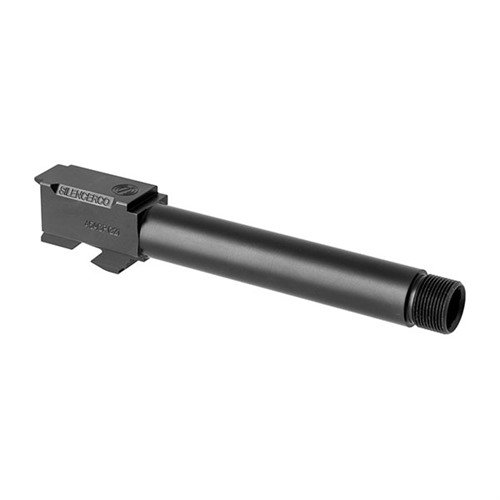 I cilindri filettati Silencerco per Glock® sono realizzati in acciaio inossidabile 416R, disponibili in finitura nera o naturale, compatibili con Gen 3 e 4.