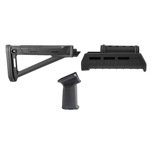 Il kit AK-47 MOE AKM Stock Set M-LOK offre ergonomia migliorata, personalizzazione con Magpul Cheek Risers e versatilità con M-LOK per accessori.