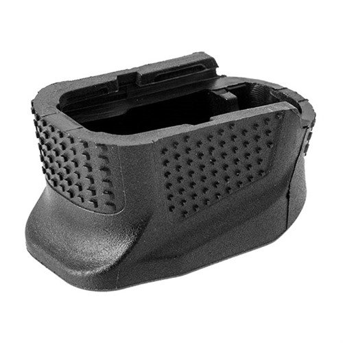 L'Enhanced Magazine Plate per Glock® 42 aumenta la capacità di +2 colpi, migliora il controllo e facilita i cambi di caricatore con una presa migliore.