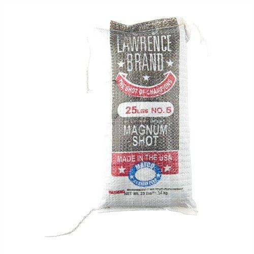 Il Magnum Lead Shot #5 di LAWRENCE offre una penetrazione profonda e una distribuzione precisa, grazie all'alta durezza e al rivestimento in grafite.