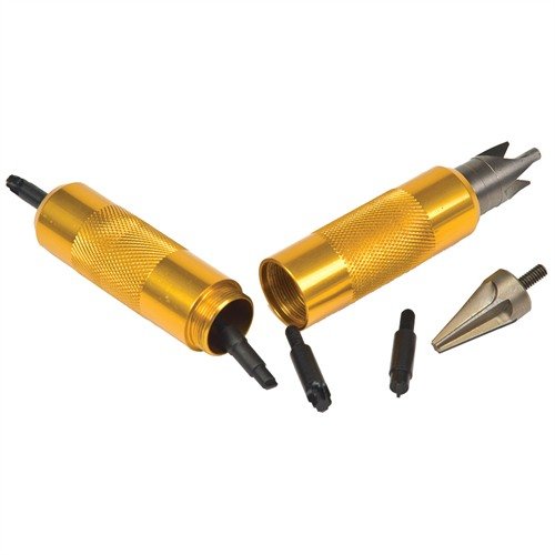 Il Lyman Case Prep Multi-Tool offre tutti gli accessori essenziali per la preparazione delle cartucce in un pratico strumento a doppia estremità, con manico filettato.