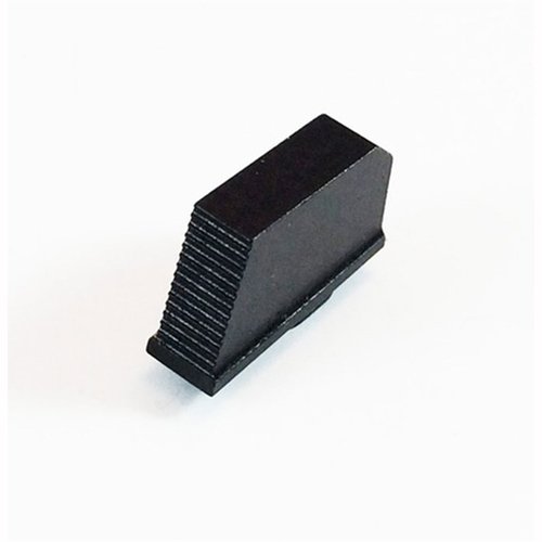 Il mirino anteriore extra alto 10-8 Performance per Glock consente di co-witness con ottiche e soppressori, con finitura nera QPQ e 40 LPI per ridurre il riverbero.