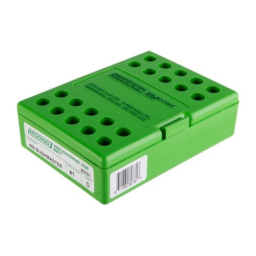 Il set di die Redding per casi a parete dritta include 3 die per una ricarica precisa: full length resizing, espansione del collo e seduta del proiettile.