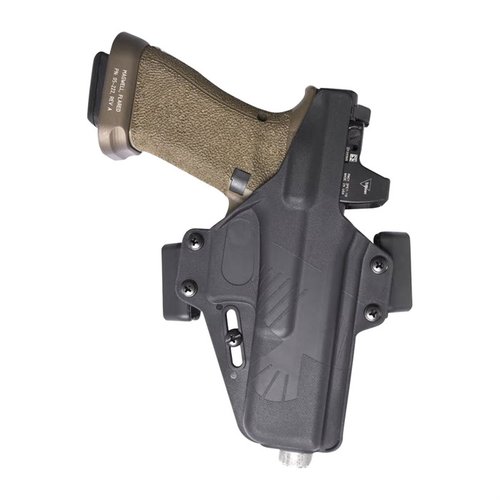 Il Perun Holster di Raven Concealment è un fondina OWB modulare, con design a corpo aderente, regolazione della ritenzione facile e compatibilità con ottiche e luci.