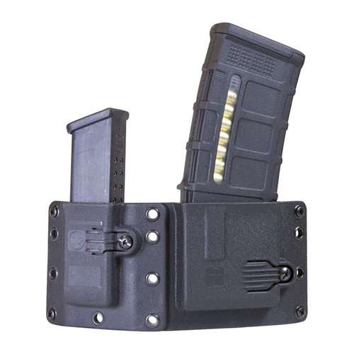 I portamagazine Copia offrono un design innovativo e un sistema di ritenzione per un uso ambidestro, compatibili con AR e pistole 9/40, perfetti per il concealed carry.