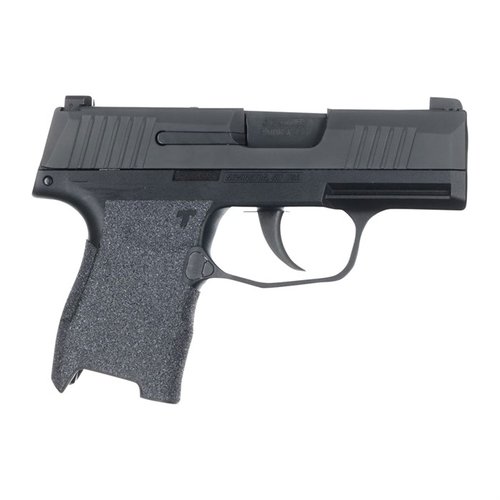 Le TALON Grips per Sig Sauer P365 offrono una copertura totale dei pannelli laterali, dell'area di riposo per il pollice, sotto il grilletto e sul retro.
