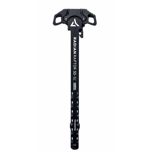 L'AR-15 Raptor-SD-SL Charging Handle offre una maniglia ambidestra con albero ventilato, riducendo il blowback e consentendo una ricarica rapida e facile.