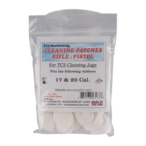 Le TCS Cleaning Patches, in cotone flanella al 100%, offrono una vestibilità perfetta per diverse armi, garantendo una pulizia efficace e funzionale.