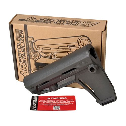 Scopri il stabilizzatore Strike Industries AR Pistol: ergonomico, leggero, con attacco ambidestro e compatibile con tubi buffer fino a 1,25