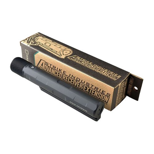 L'Advanced Receiver Extension di Strike Industries offre estetica aggiornata e funzionalità migliorate, realizzato in alluminio 7075-T6 per una maggiore resistenza.