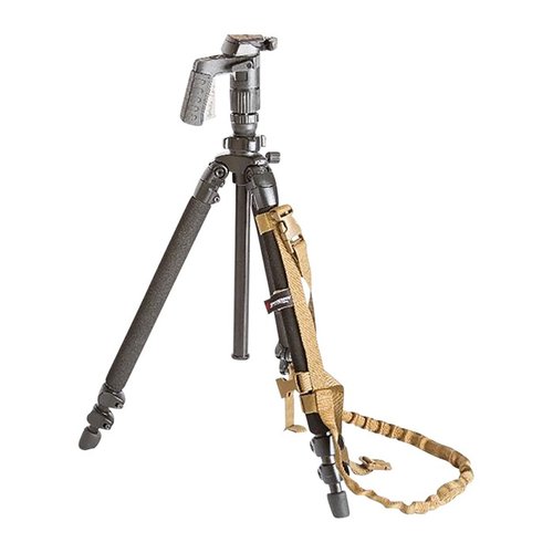 Il SNIPER TRIPOD SLING di Armageddon Gear offre un trasporto confortevole per treppiedi, permettendo un rapido accesso e mani libere grazie al suo design innovativo.