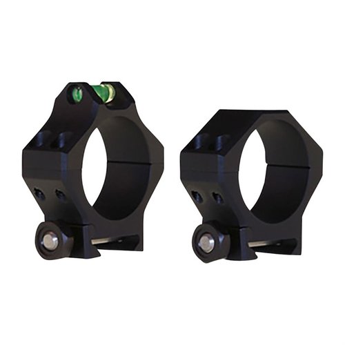 Anelli di mira ultra-leggeri in alluminio 6061 T6, robusti e resistenti alla corrosione, con design ultra-leggero e livello anti-cant integrato.