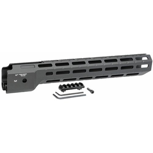 Il RUGER® PC9® Combat Rail M-LOK in alluminio 6061 offre 8 slot M-LOK, 3 QD sockets e un peso leggero, facilitando l'aggiunta di accessori al tuo PC9.