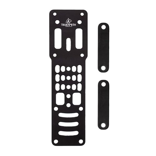 L'Adapter Modular Holster elimina il movimento indesiderato e offre un supporto rigido in alluminio anodizzato, compatibile con vari sistemi di sgancio rapido.