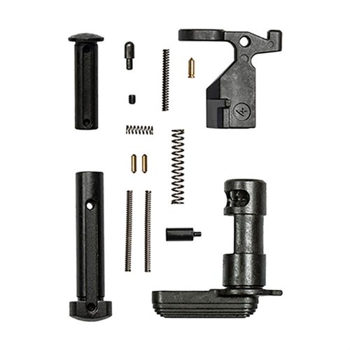 Il kit di parti inferiori EPC di Aero Precision include solo i componenti necessari per assemblare il tuo lower receiver, esclusi FCG, impugnatura e guardia del grilletto.