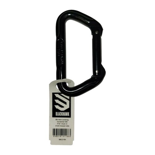 Il carabiner NON-LOCKING di BLACKHAWK è realizzato in alluminio D 31, leggero e resistente, ideale per applicazioni rapide e sicure nel tiro e all'aperto.
