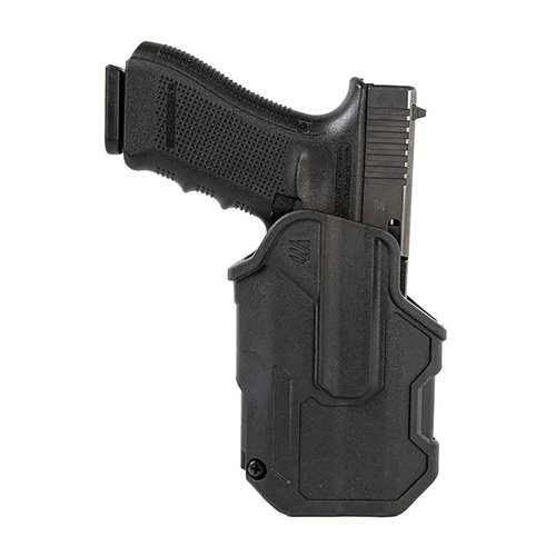 L'holster T-SERIES L2C offre sicurezza totale con un design attivato dal pollice, materiali resistenti e un Quick Dual Release per un accesso rapido.
