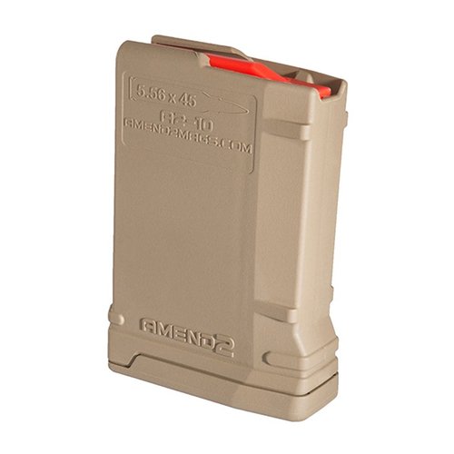 Il caricatore Amend2® da 10 colpi è realizzato in polimero resistente, leggero e durevole, ideale per caccia e tiro da banco, disponibile in vari colori.