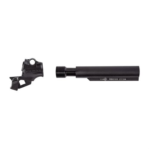 Il pacchetto MOSSBERG 500/590 LEO GEN II include un adattatore per stock AR-15 e un buffer idraulico KynShot™, riducendo il rinculo e migliorando la maneggevolezza.