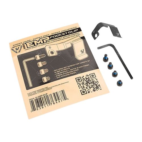 Il Strike Industries EMP Pocket Clip offre un modo rapido per trasportare un caricatore di riserva, compatibile con EMP e disponibile per mancini e destrimani.