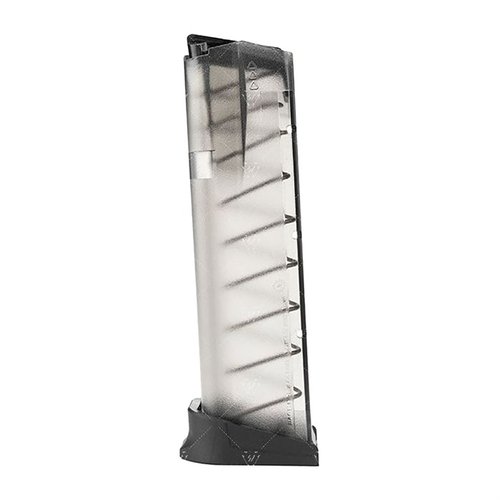 Il caricatore Strike per GLOCK™ G17 offre capacità di 17+ colpi, corpo traslucido per visibilità rapida, e design ambidestro per una maggiore affidabilità.