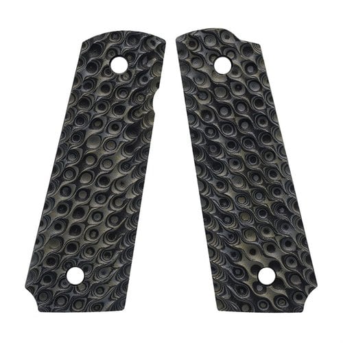 Le VZ Hydra Grips per 1911 offrono una presa aggressiva e sicura grazie alla texture ondulata, perfette per competizioni e pratica, compatibili con modelli full-size.